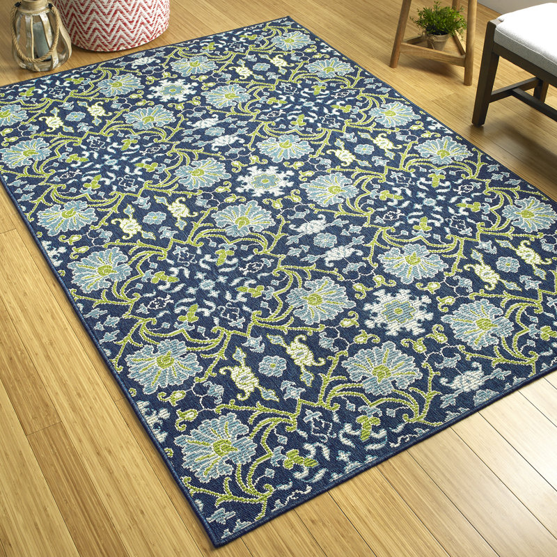 Canora Grey Kirsty Navy Indoor/Outdoor Rug & Reviews Wayfair